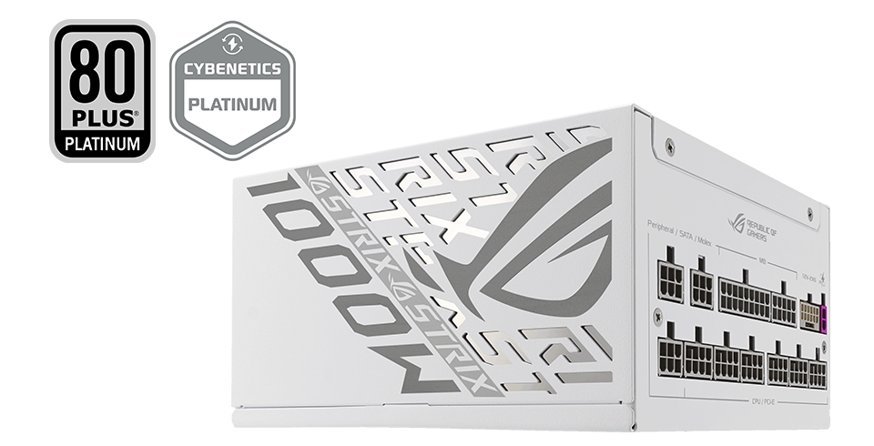 Courbe d'efficacité du ROG Strix 1000W Platinum avec le logo 80 plus platinum
