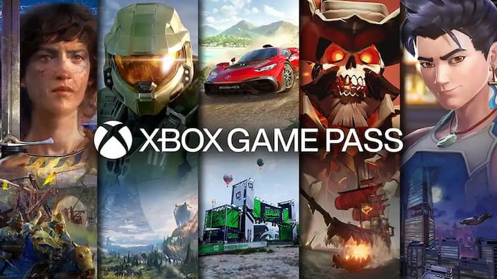 A mix of Microsoft games in a banner ad, including Forza, Halo, and Microsoft Flight Simulator.