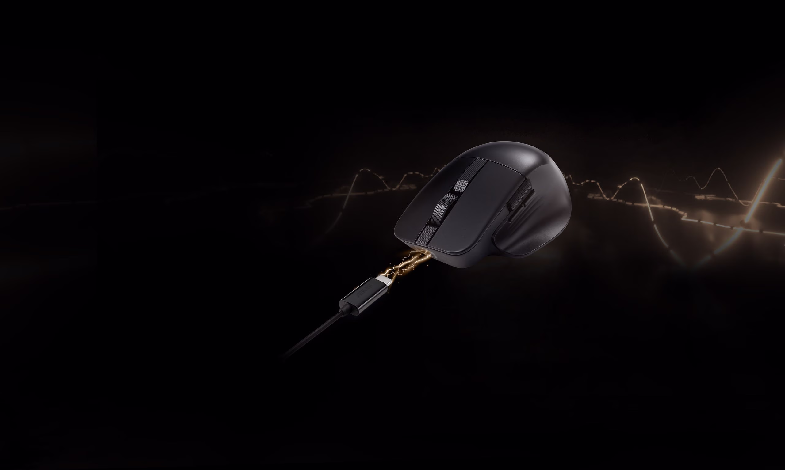 ProArt Mouse MD301 being charged via USB-C® cable.