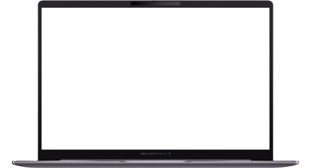 ASUS ExpertBook P5 G2 placed in a dark space with laptop mode.