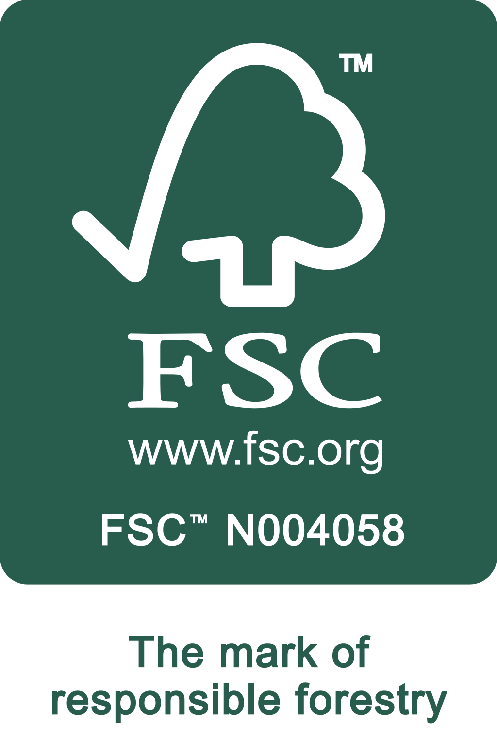 FSC logo (FSC N004058), The mark of responsible forestry