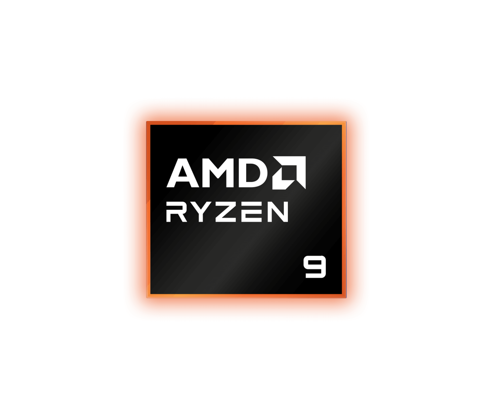 An internal view of the ROG G1000 highlighting key components. The central focus is the AMD Ryzen 9 logo for the CPU.
