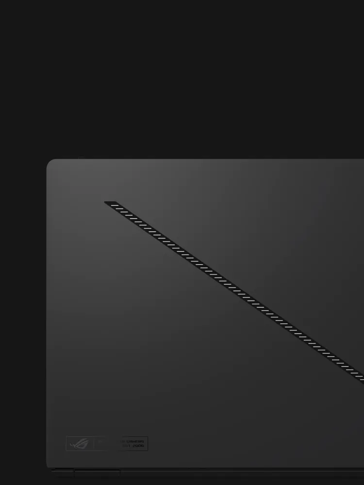 the lid of the Zephyrus Duo with slash lighting on