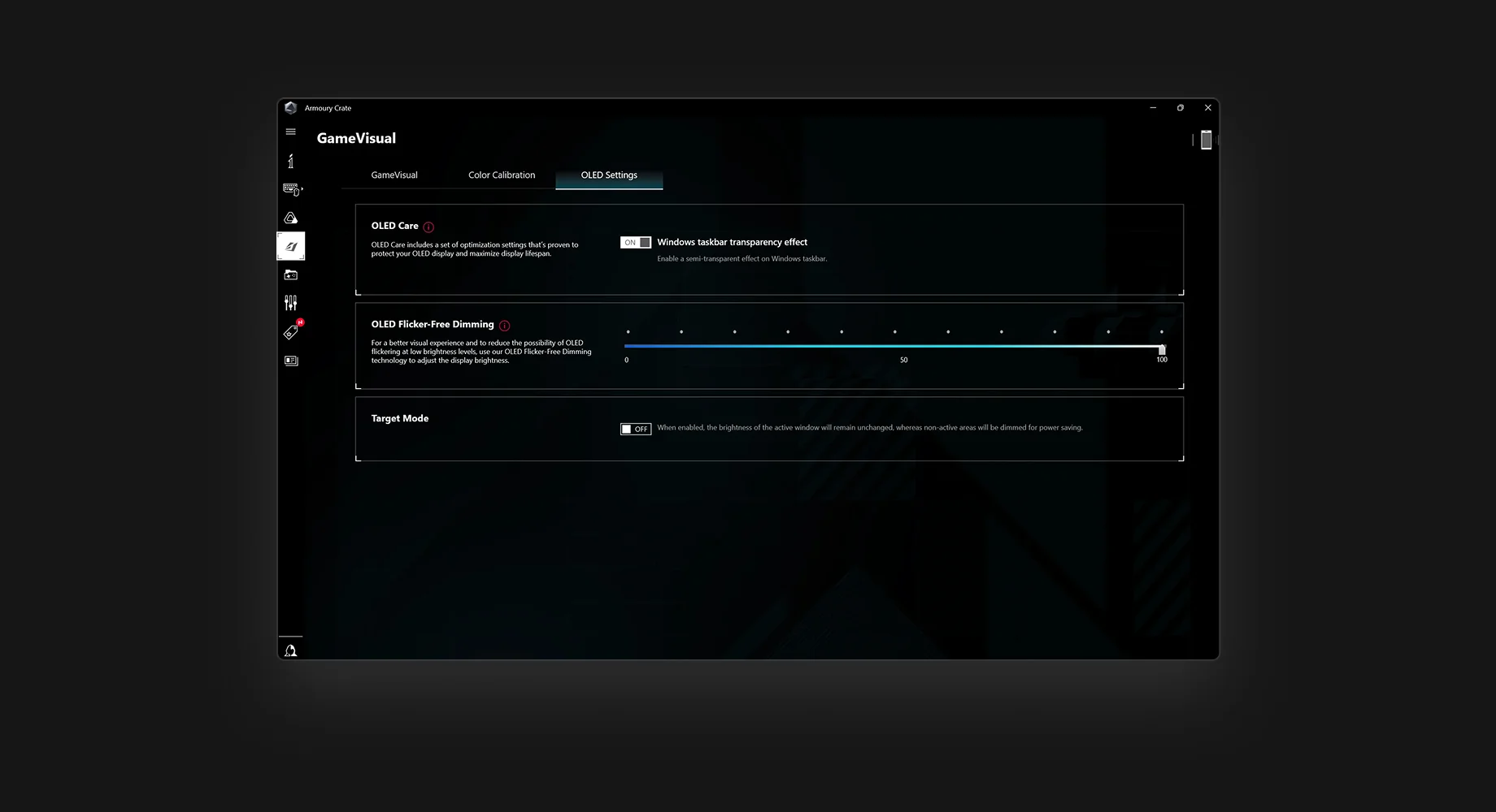 OLED care interface