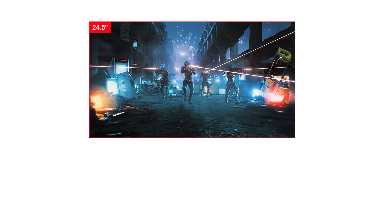 The aspect ratio can be set to show a 24.5-inch image.