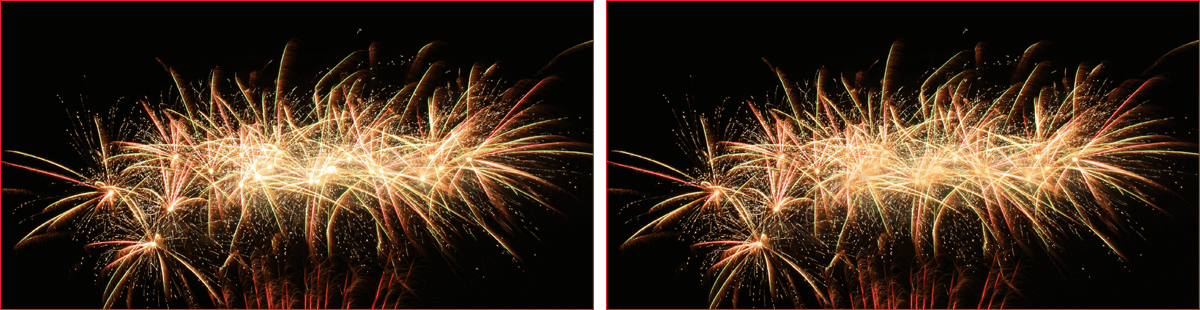  Image of fireworks against a dark sky / Image of fireworks against a dark sky, with the center of the fireworks dimmed