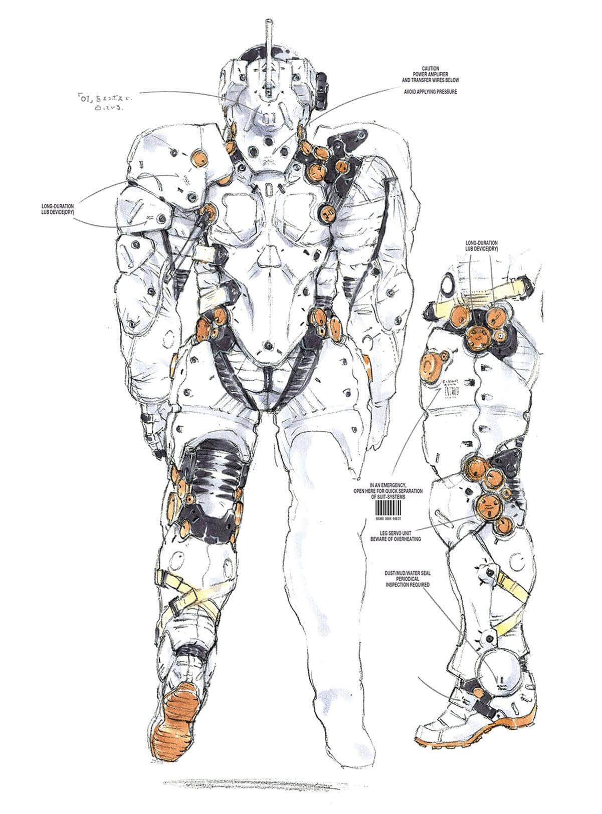 Hand drawn sketches of the full Ludens figure