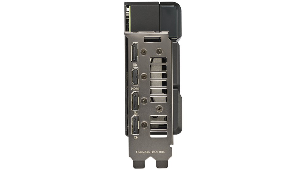 Head-on view of I/O port bracket