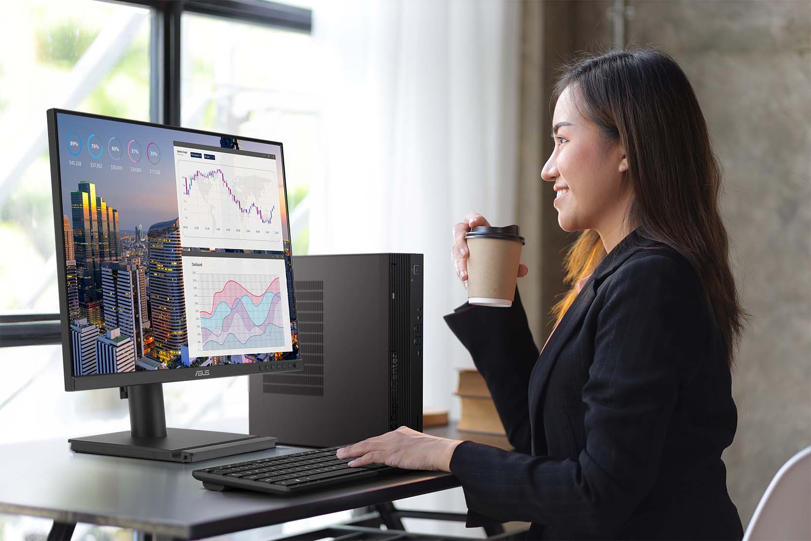 ASUS BE27AQG monitor is designed for video conferencing or live streaming