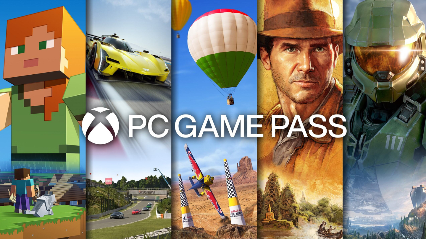 A mix of Microsoft games in a banner ad, including Forza, Halo, and Microsoft Flight Simulator.
