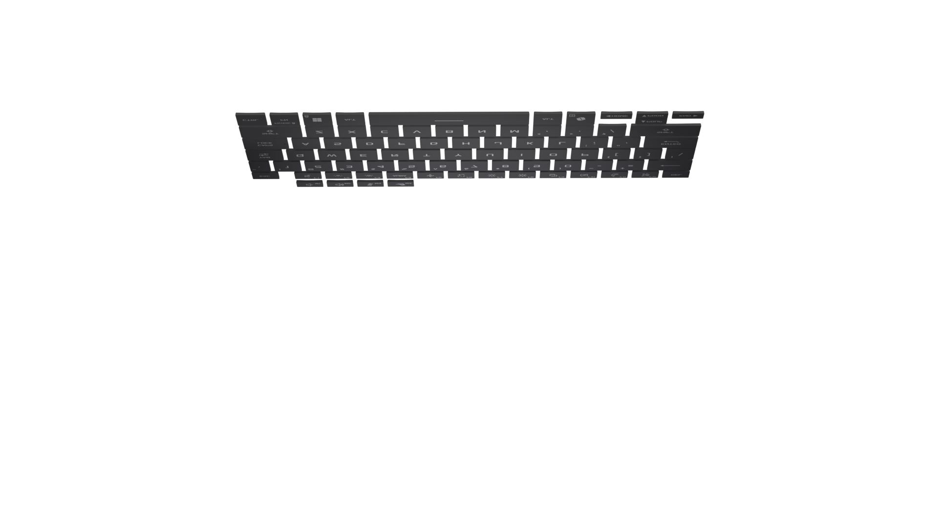 The laptop of keyboard