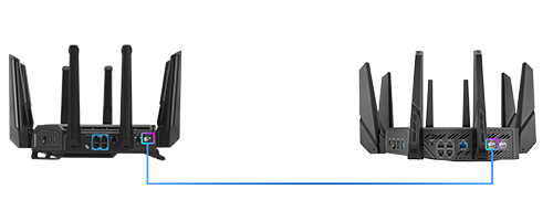 Two GT-BE19000 units connected via 10G Ethernet ports.