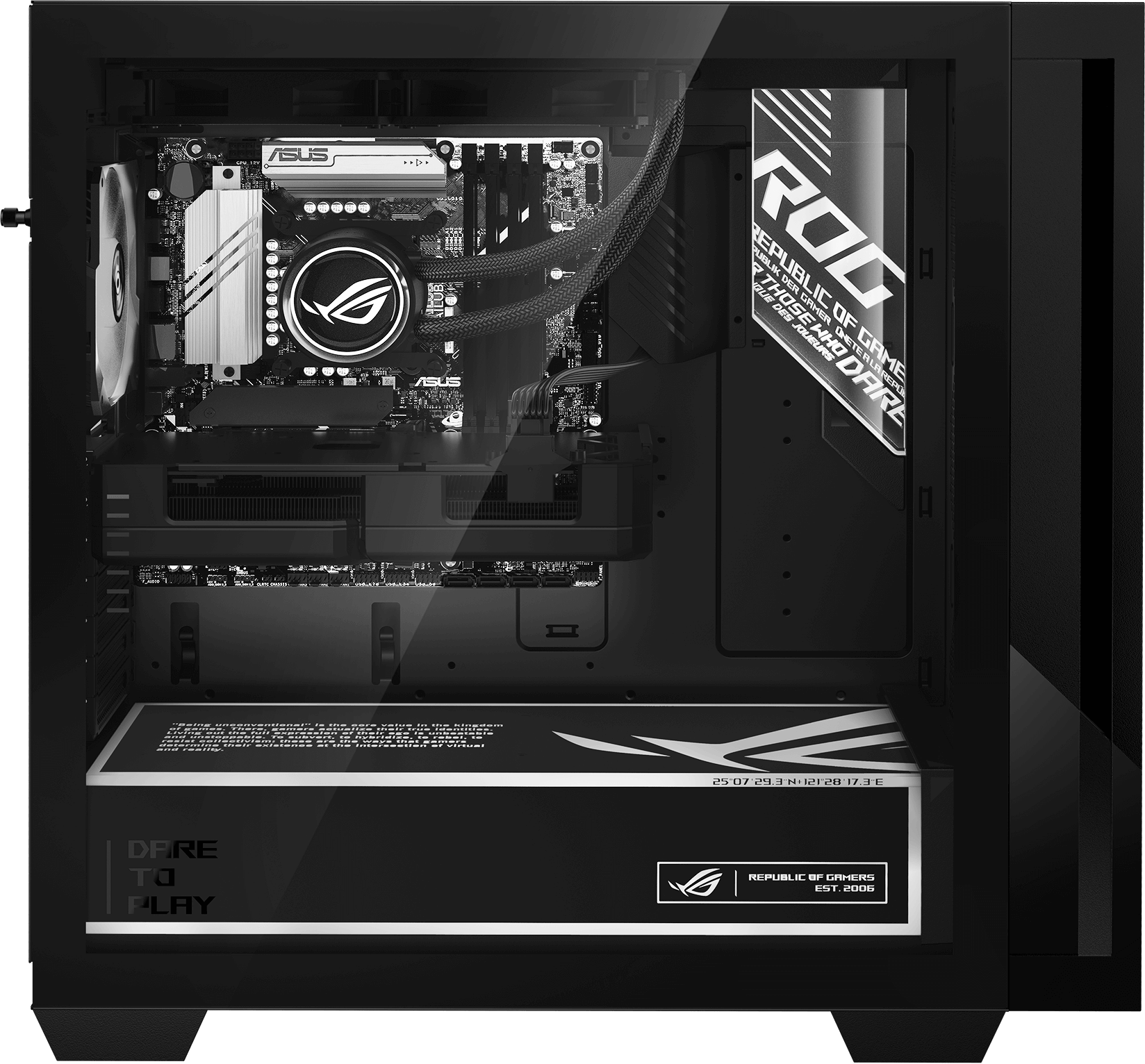 عرض الكمبيوتر المكتبي G700 بإضاءة RGB، بعرض جانبي.