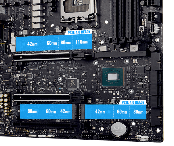 The ROG Maximus Z690 Formula motherboard features Three Onboard M.2 slots