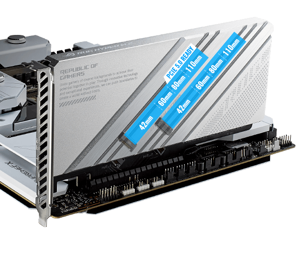The ROG Maximus Z690 Formula motherboard features ROG Hyper M.2 Card/PCIe 5.0 ready
