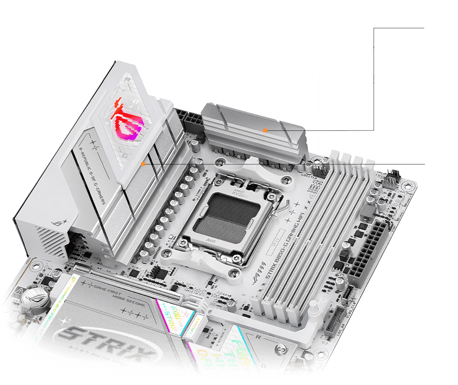 Disposition de la conception du refroidissement du VRM de la Strix B850-G