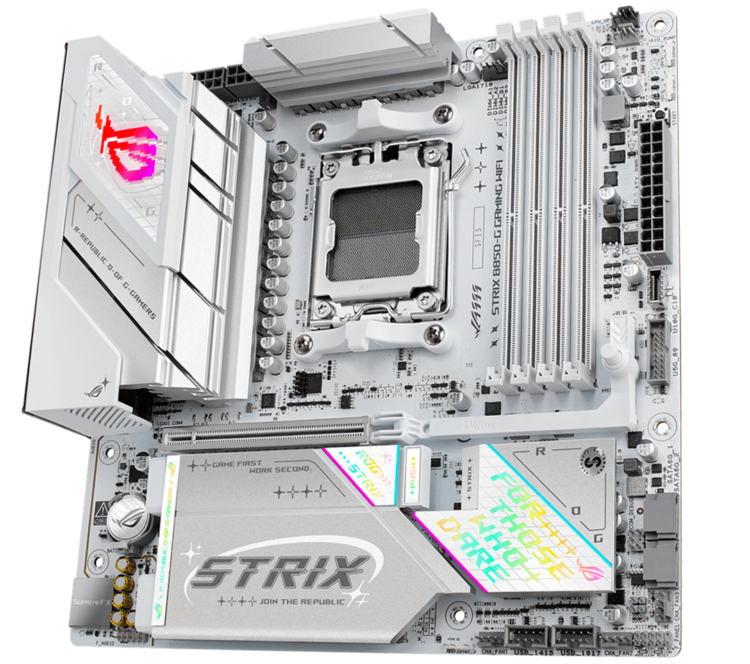 La ROG Strix B850-G dispose de 14+2+2 phases d'alimentation d'une puissance de 110 amp&egrave;res.