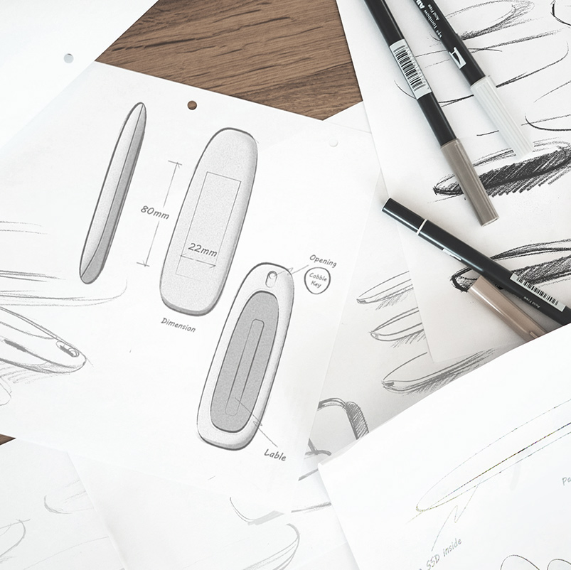 Esbo&ccedil;os de design da ASUS Cobble
