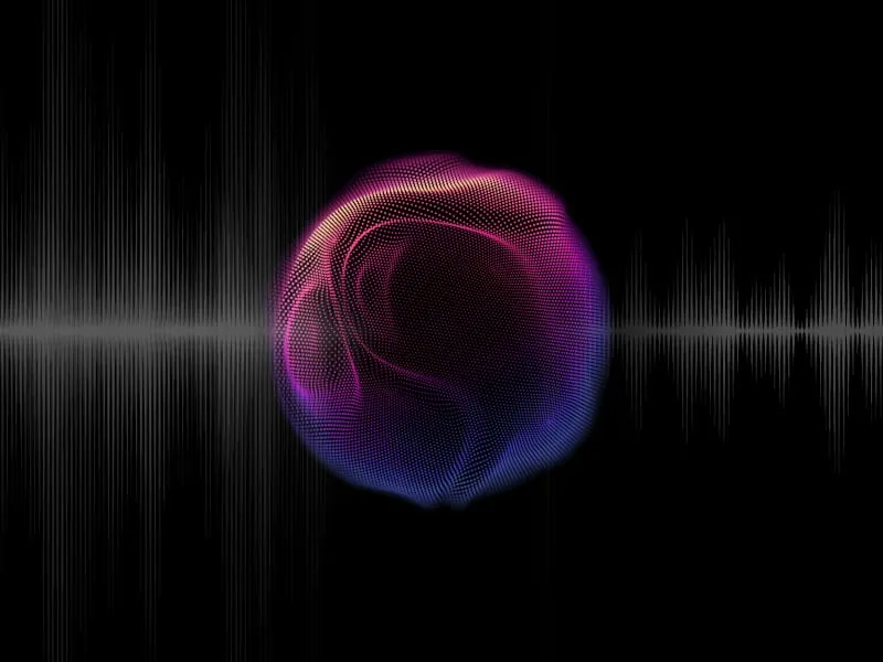 Unde sonore &icirc;n spatele unui glob luminos.