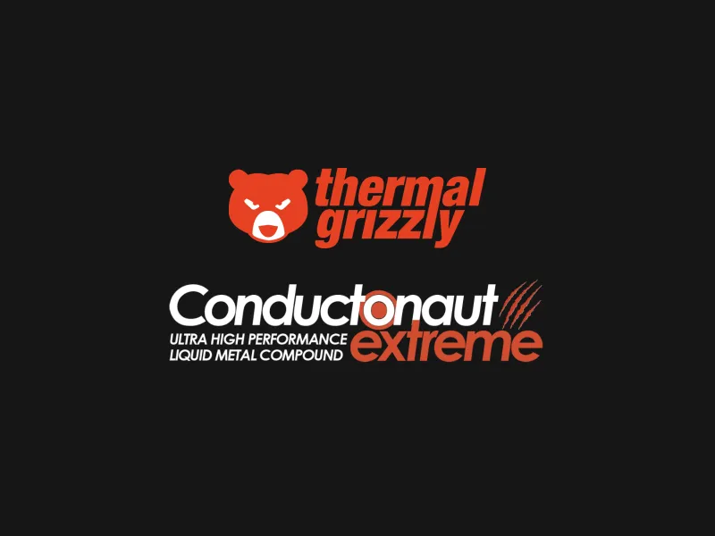 Logo-ul Thermal Grizzly și logo-ul metalului lichid Conductonaut Exteme