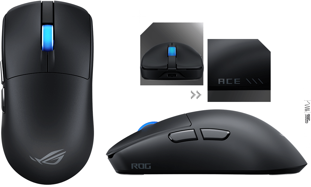 Top and front view of the black Harpe II Ace. Side view of the black Harpe II Ace with a focus on the ‘Ace’ print on the side. Side view of the black Harpe II Ace with the buttons side showing.