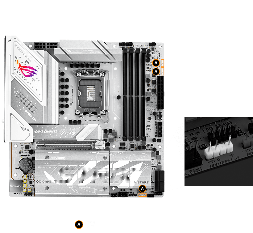 Strix  B860-G RGB 接頭位置