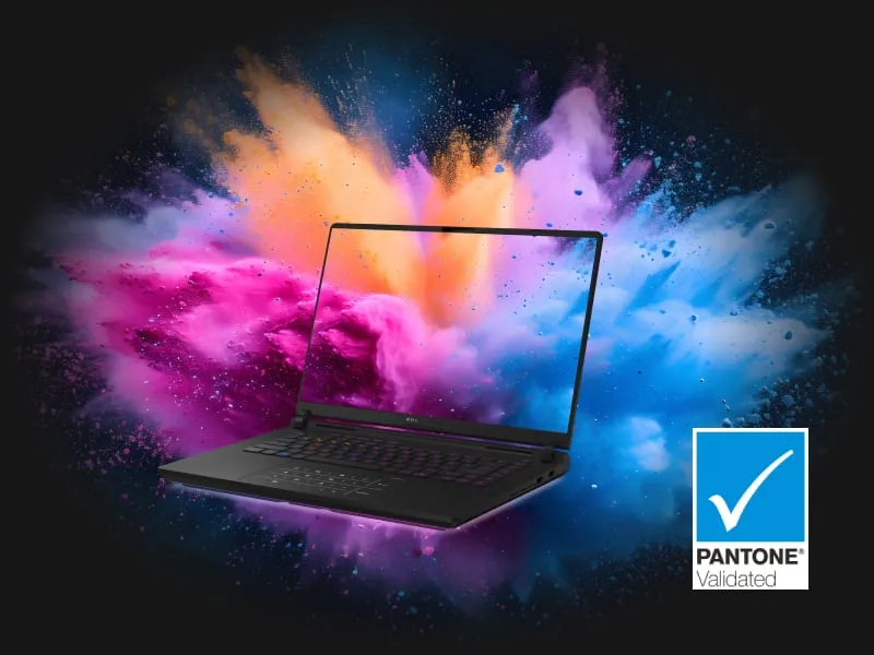 Un laptop cu conținut bogat și colorat pe ecran.