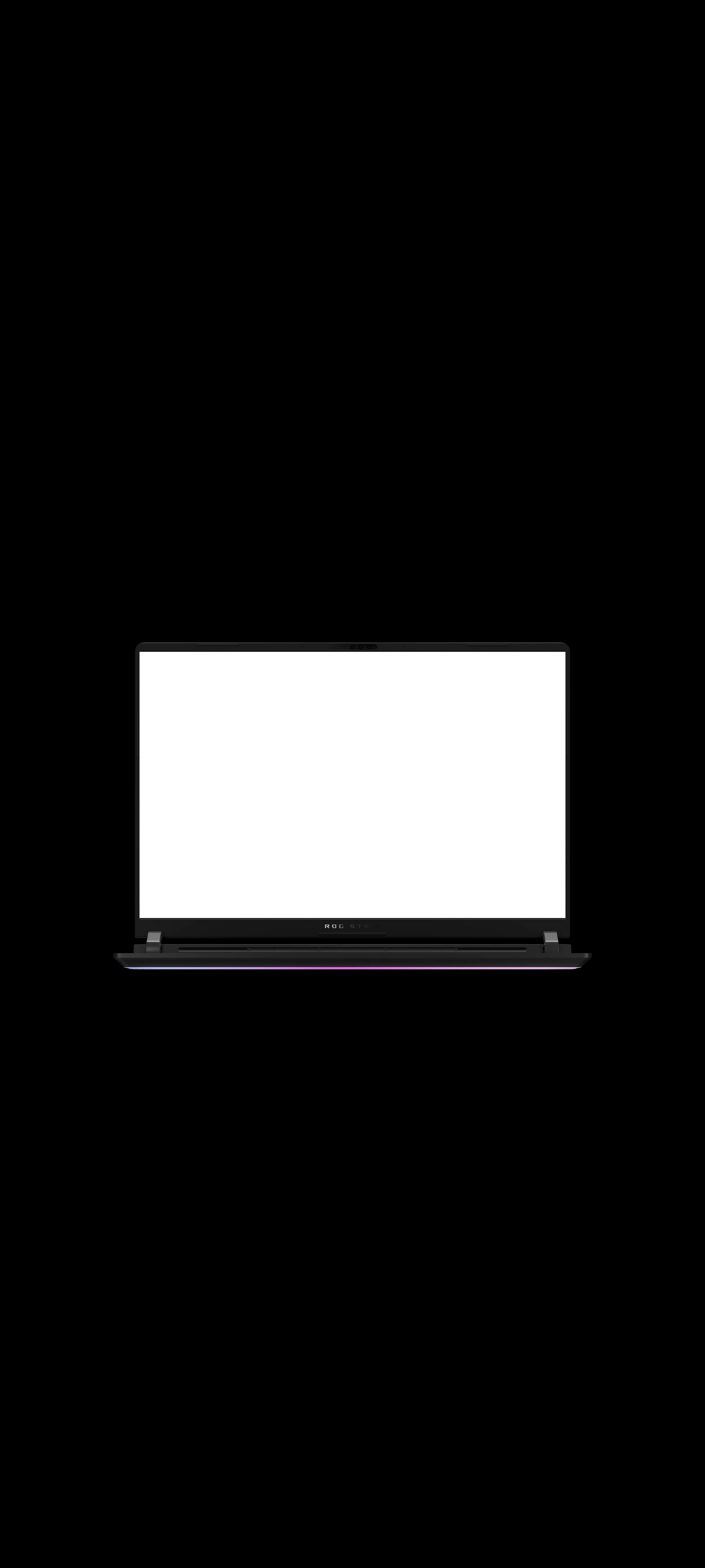 Afișaj de laptop care prezintă o animație de lumină abstractă violet-roz