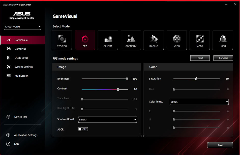 La nueva interfaz de usuario ASUS DisplayWidget Center muestra los ajustes del sistema, las funciones OLED y mucho más.