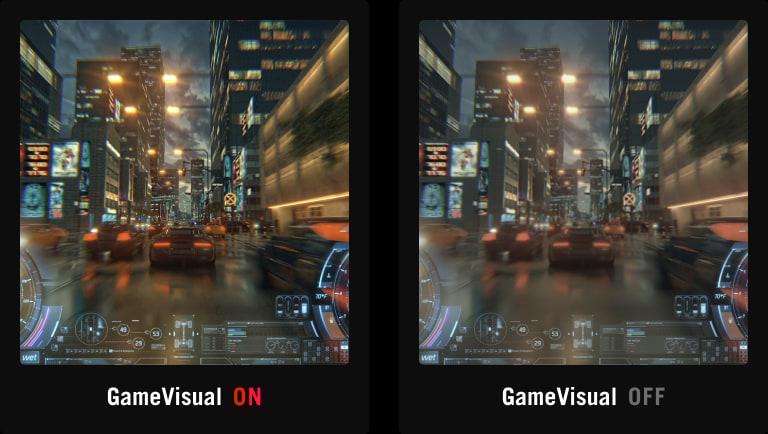 imagen comparativa con el modo Racing activado y desactivado