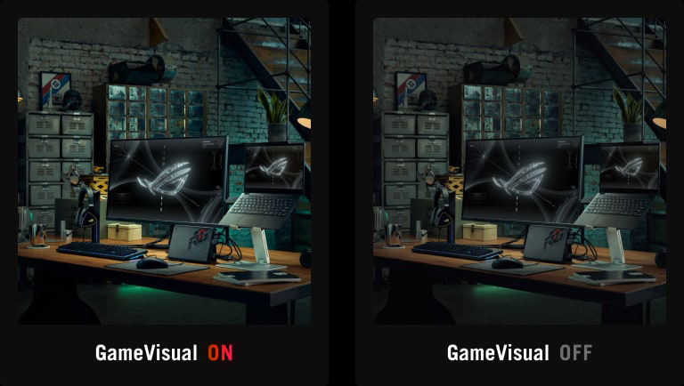 imagen de comparación con el modo sRGB activado y desactivado