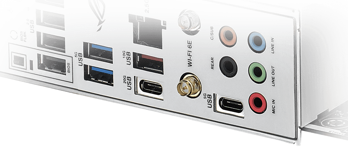 The Strix B760-G features a USB 3.2 Gen 2x2 rear I/O port.