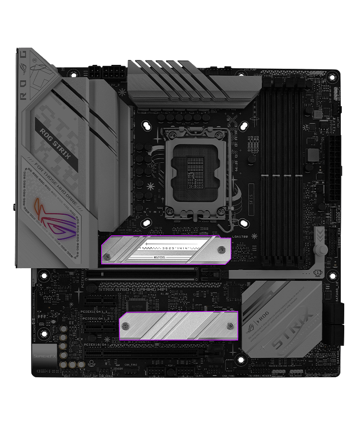 Strix B760-G M.2 heatsink layout