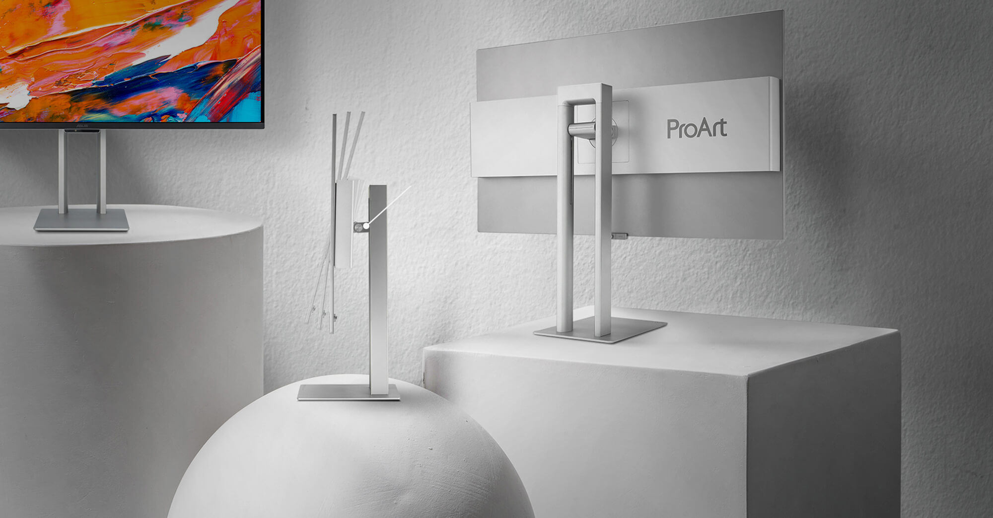 Ergonomic monitor stand with tilt, pivot, and height adjustment for optimal viewing comfort.