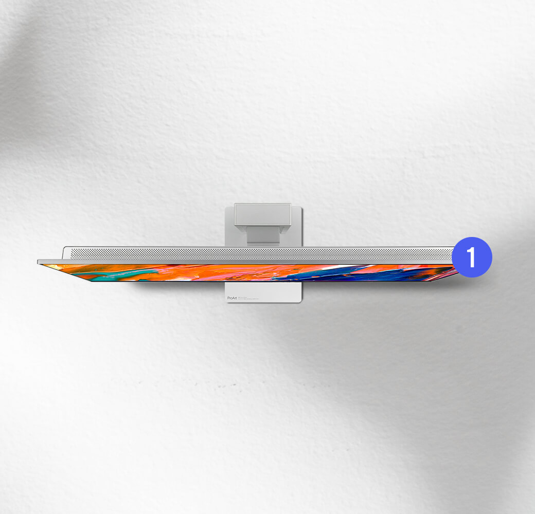 Ultra-slim monitor design: 50% smaller footprint with only 8mm depth.