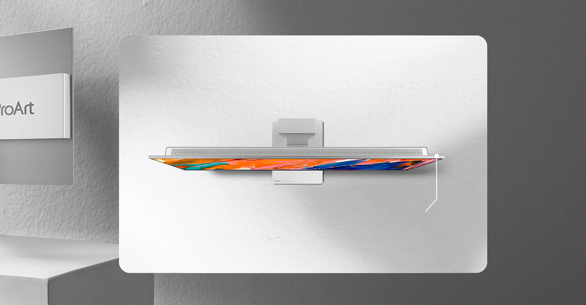 Ultra-slim monitor design: 50% smaller footprint with only 8mm depth.