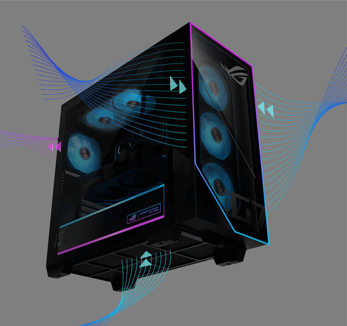 An angled look at the G700’s numerous fans.