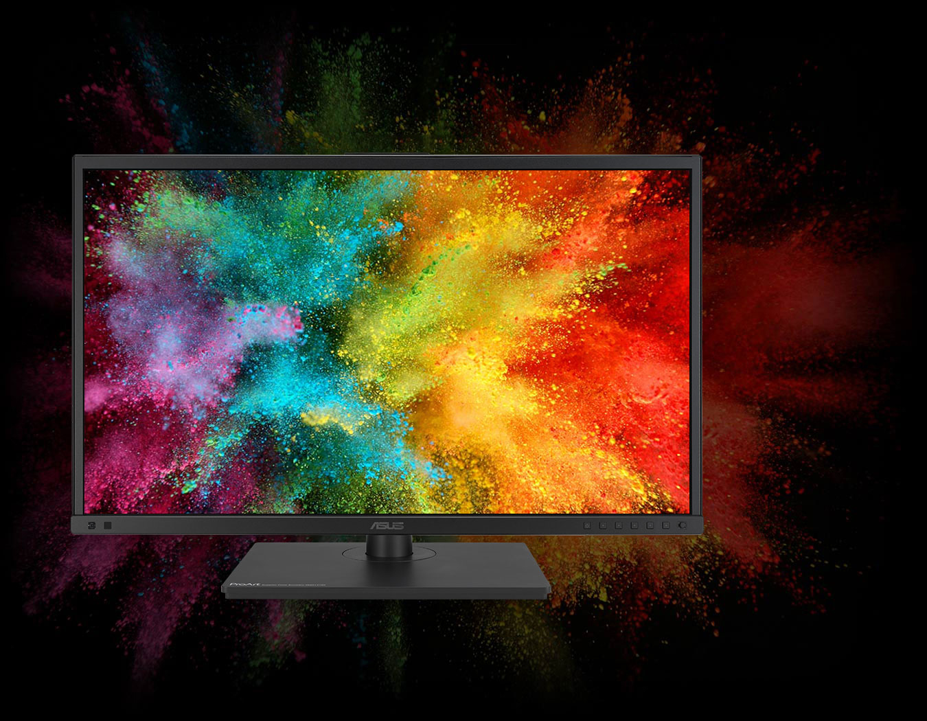 ProArt Display PA27DCE showing a colorful image.