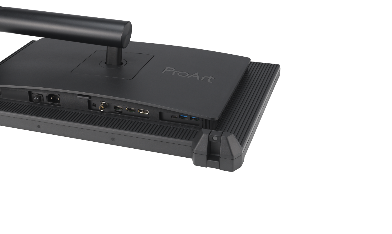 The rear I/O ports of ProArt Display