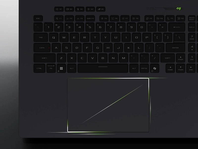 Istaknut je oblik touchpad-a Strix laptopa.