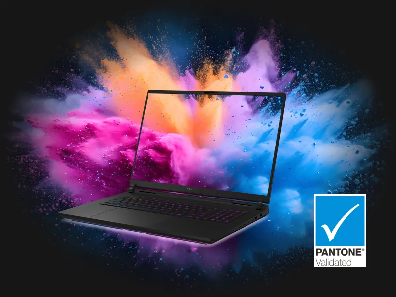 Laptop sa bogatim i &scaron;arenim sadržajem na ekranu.