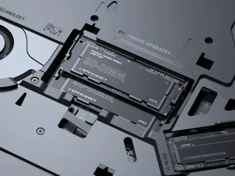 Dva &scaron;tapa RAM-a unutar ROG Strix laptopa.