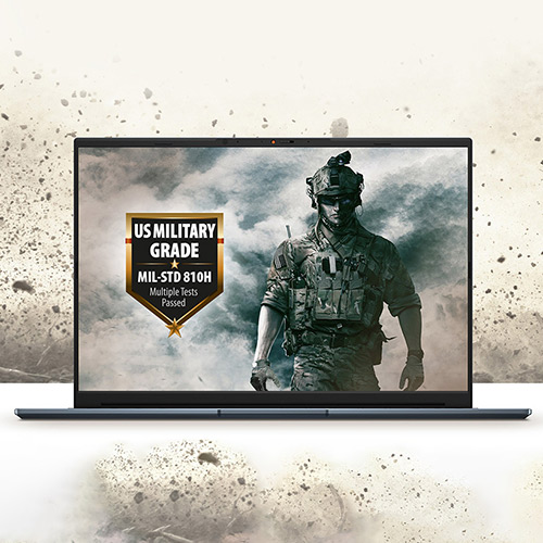 The graphic with the concept of the How ASUS Ensures US Military-Grade Laptop Durability