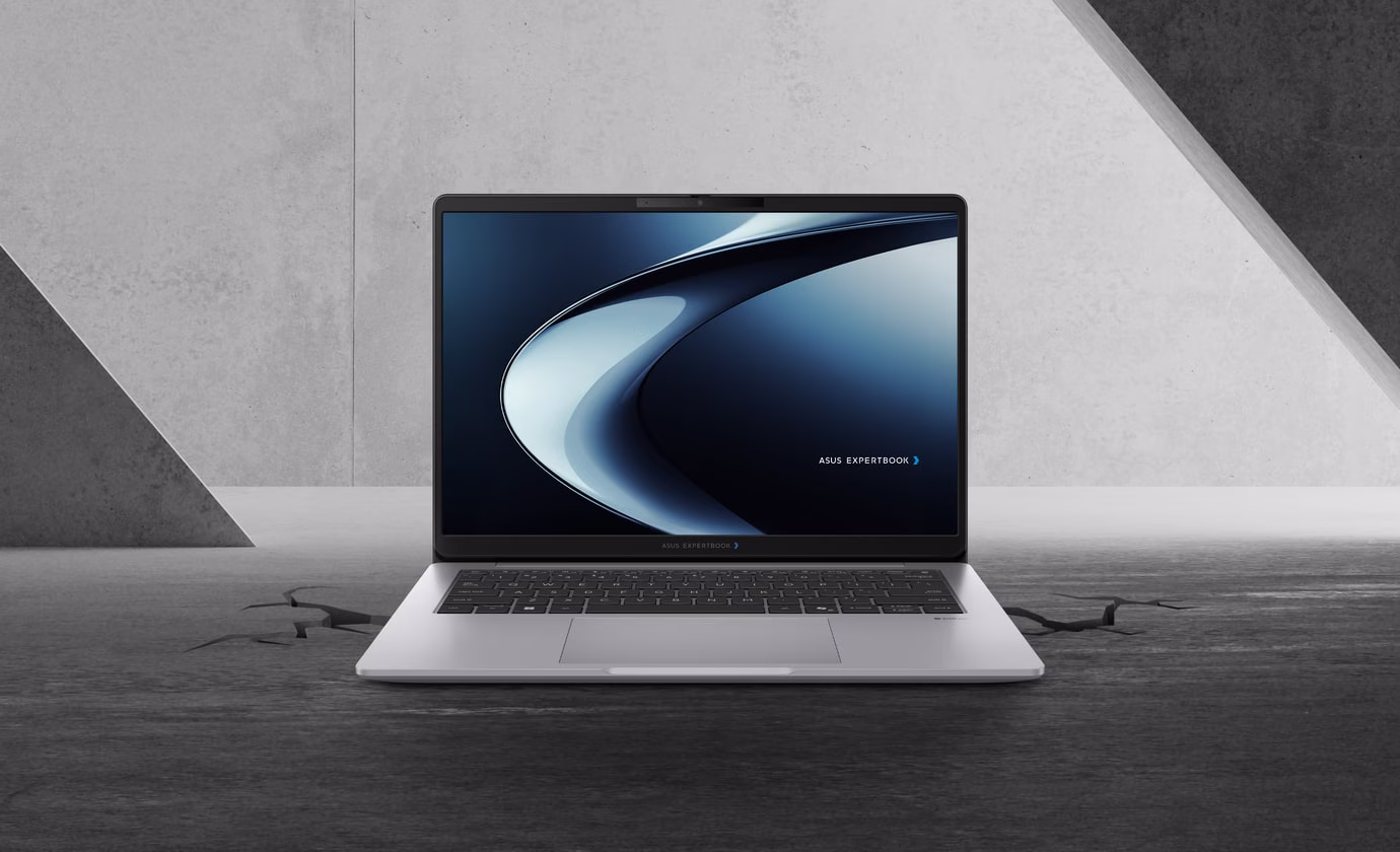 Showcasing exceptional durability, the ASUS ExpertBook P3 G2 hit the concrete floor — and it wasn’t the laptop that took the damage, but the floor.